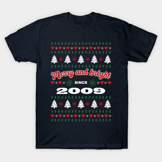 Merry and Bright Vintage Christmas T-Shirt by InkInspire